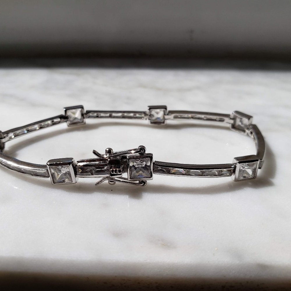 Princess Cut CZ Tennis Bracelet